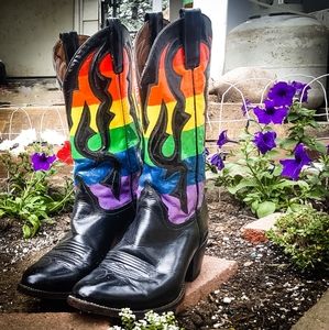 Happy PRIDE! Rainbow Cowboy Boots